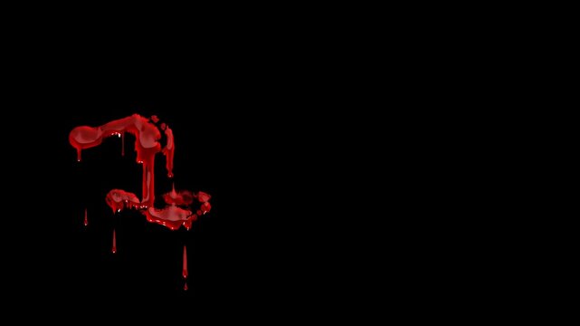 Animated Bloody footsteps Dripping with Blood Effect for Halloween. Halloween concept transparent Background.
