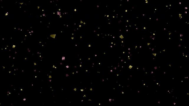 金と赤の紙吹雪が降る 小さめ 透過 8秒ループ 4K お祝い 勝利 ライブ