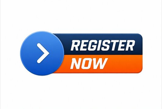 Modern register now call to action button with arrow icon