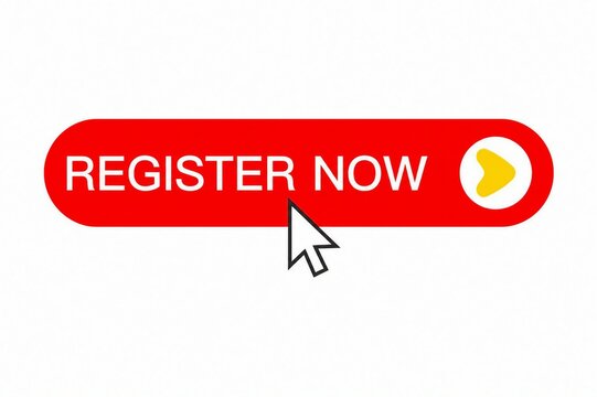 Red register now button with cursor click action