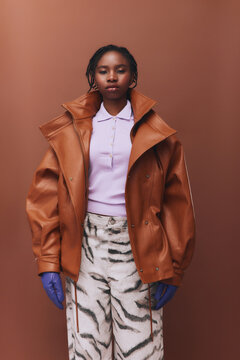 Bold Fashion Portrait Of Black Woman In Studio