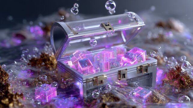 A Metallic Tech Chest Opens on the Ocean Floor