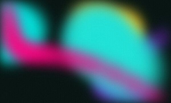Abstract Grainy Neon Gradient Background with Vibrant Colorful Blurs
