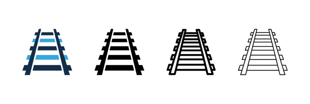 Train Tracks Icon - Journey, Transportation, Railway, Travel, Path, Logistics