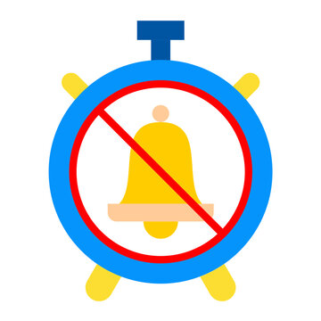 Mute Alarm Clock Vector Design Icon Style