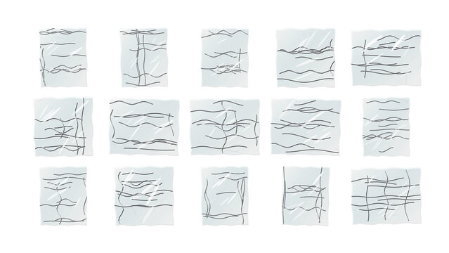 Set of crumpled paper texture bundles