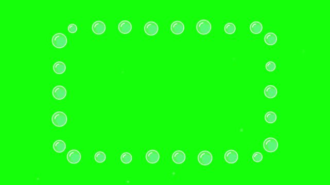 Green Screen Soap Bubble Frame Animation with Water Bubble Border Overlay for Video Editing