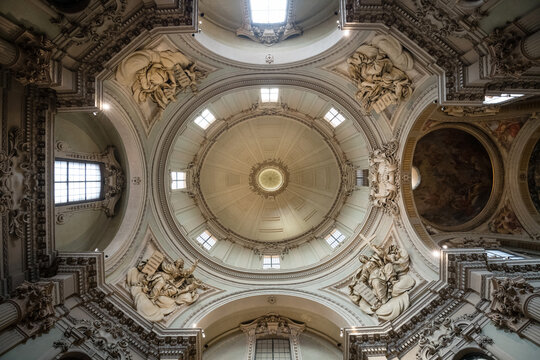 Cupola of baroque church Santa Maria della Vita, Bologna, Italy