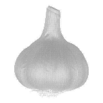 Abstract garlic bulb shape halftone pattern vector