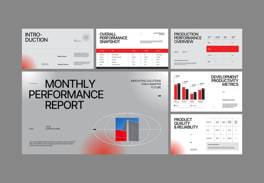White Red Gradient Company Monthly Key Perfomance Report Presentation