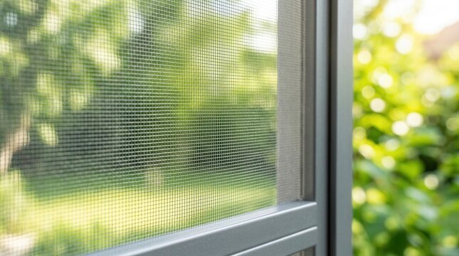 Insect protection window screen installed in a home