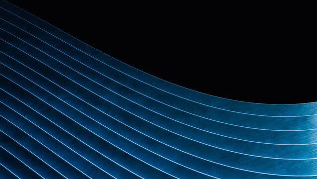 Blue Metal Waves Beneath a Broad Dark Space