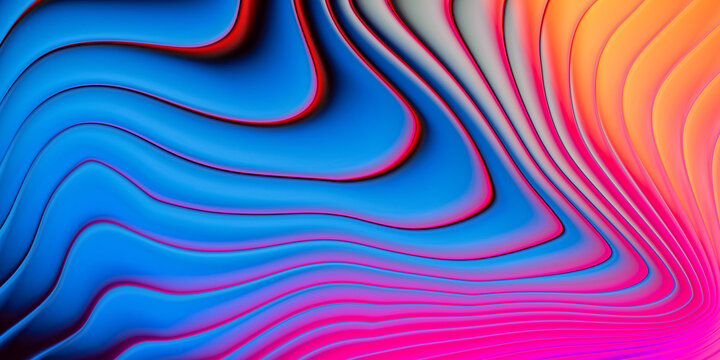 Vibrant abstract wavy pattern with blue and pink gradient
