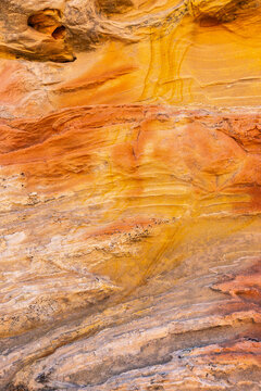 Colorful sandstone layers at Yant Flat Candy Cliffs, Utah