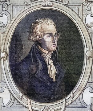 The young Robespierre. Maximilien Robespierre, 1758-1794, Jacobin leader during the French Revolution, Historical, digitally restored reproduction from a 19th century original, Record date not stated