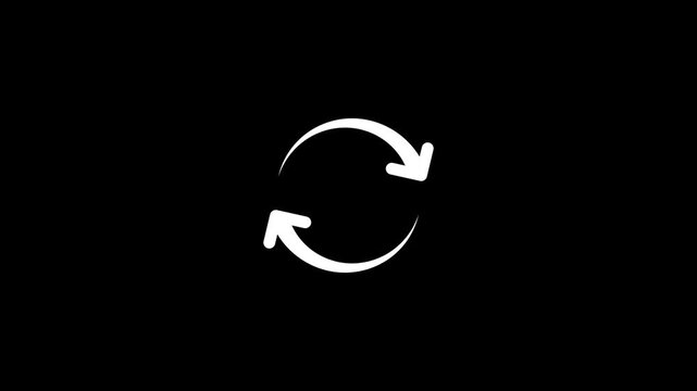 Circle arrow refresh and reload icon animation with progress loading bar, circular rotation symbol on a transparent background.4k quality animation video.