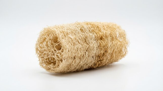 Natural loofah sponge isolated on white background