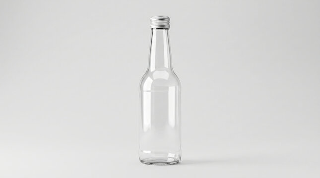 Empty glass bottle mockup for branding