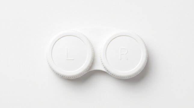 White contact lens case with L and R compartments for storing eyeglasses lenses neatly.
