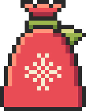 Gift Bag Pixel Art Icon