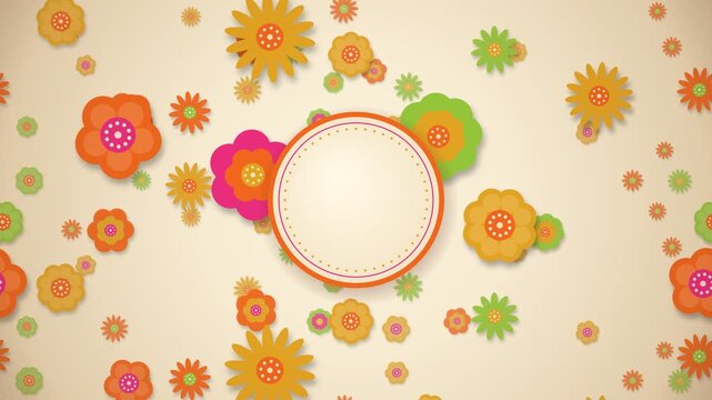 Retro 60s Flower Power Daisy Pattern Spinning Seamless Loop