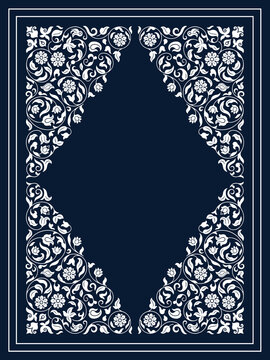 Vintage floral frame with ornamental decorative elements