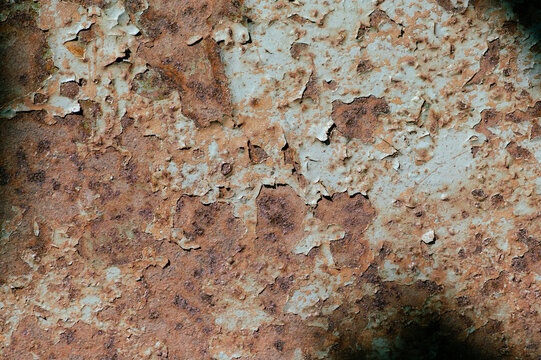 Rusty peeling painted rusty metal rorroded surface texture sheet for grunge background
