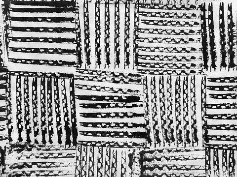 alternating striped pattern drawn in ink, brick pattern with brush strokes and textured surfaces, hand-drawn brickwork pattern with the texture of ink