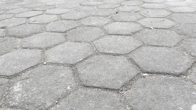 Hexagonal Paving Blocks Texture Close Up Video