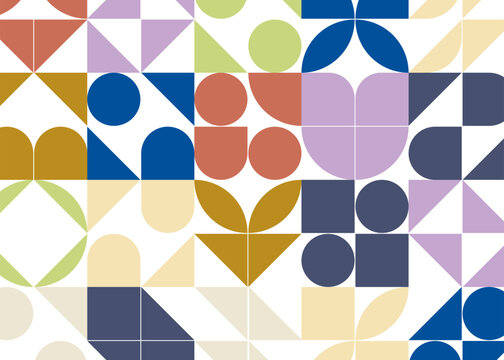 Abstract geometric shapes and elements. Modern color flat art collection in circle, semicircle and other forms. Simple cartoon figures design. Vector