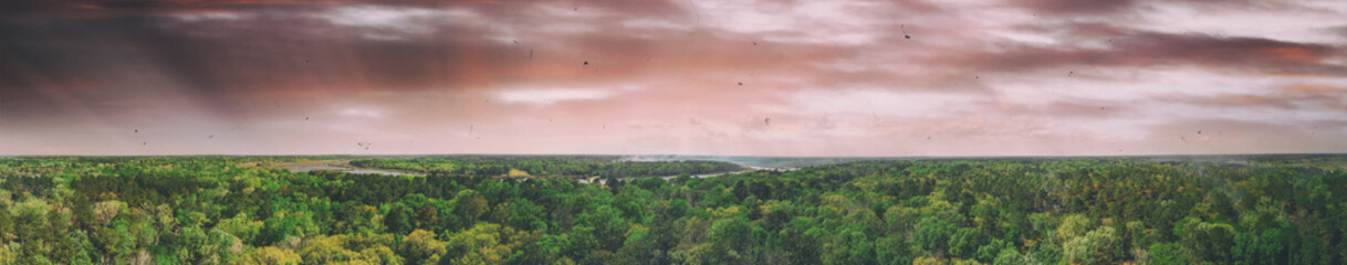 Naklejka premium Beautiful panoramic aerial view of Beaufort Countryside in South Carolina.