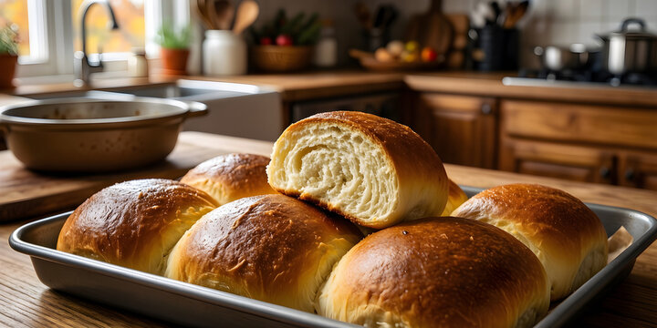 Soft dinner rolls baked close enough to pull apart for Thanksgiving cooking guides and seasonal meal promotions
