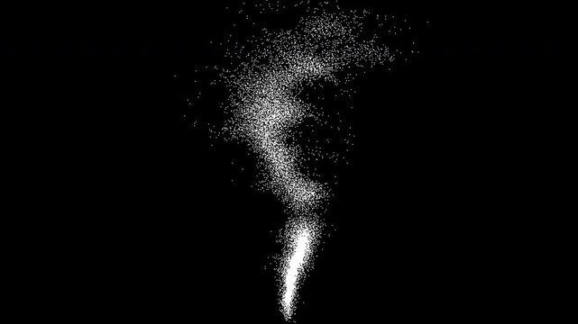 1 bit dither smoke rising on black background 4K seamless loop