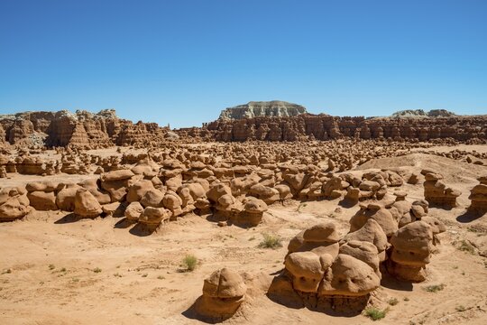 Eroded Hoodoos, Entrada Sandstone Rock Formation, Goblin Valley State Park, San Rafael Reef, Utah, Southwest, USA