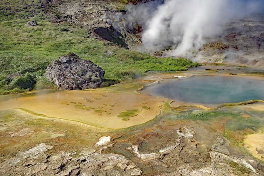 Hot Springs, Steaming Rocks, Geothermal Landscape, Hengill, Hot Temperature Area, Iceland
