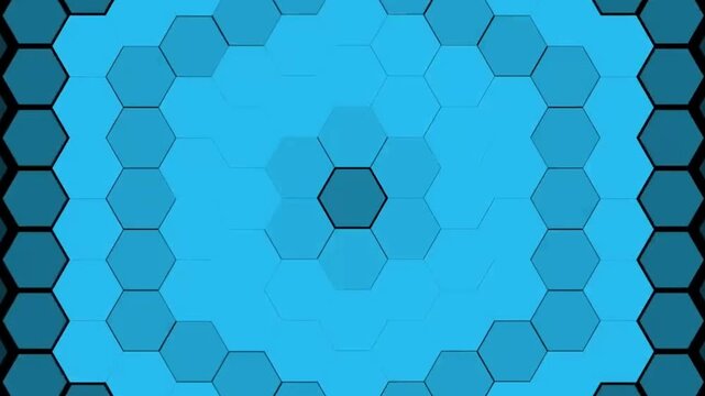 Abstract geometric hexagon pattern animation seamless loop background