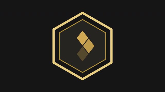 Gold lines drawing Kikko hexagon Japanese pattern then zooming out