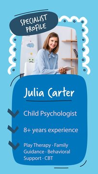 Doodle Mental Stories / Framed Portraits and Handwritten Profiles for Specialist Introductions and Child Counseling / Vertical / Part 10