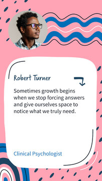 Doodle Mental Stories / Rounded Quote Cards and Handwritten Type for Psychologist Profiles and Wellness Content / Vertical / Part 03