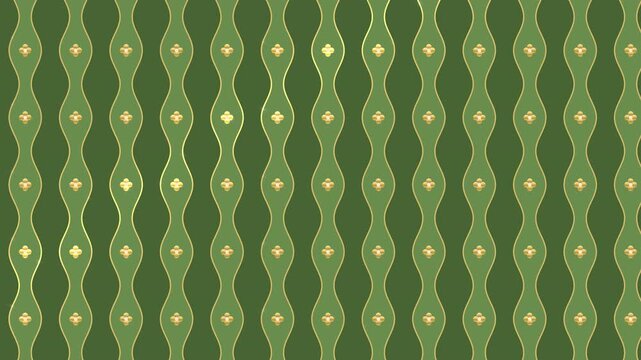 Tatewaku rising steam Japanese pattern seamless loop in green and gold