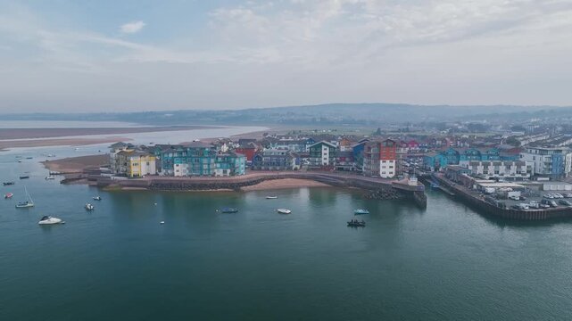 Exmouth and River Exe Dawlish Warren from a drone, Devon, England, United Kingdom