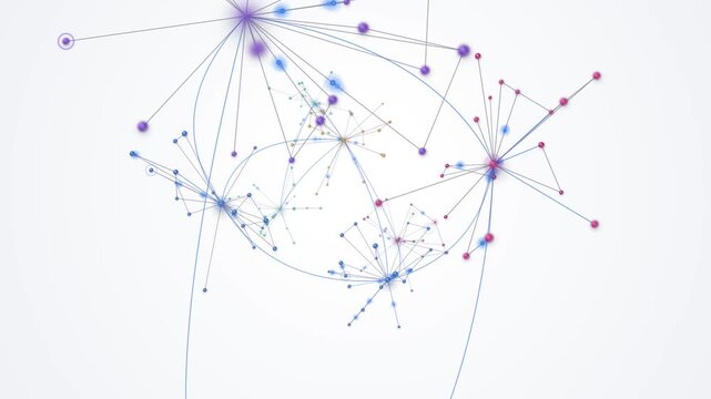 Abstract network of interconnected nodes and lines representing data flow and connections in a digital system