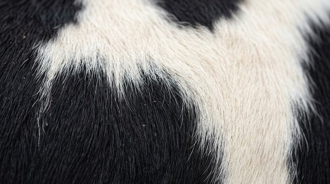 Seamless pattern featuring black and white bovine cow hair texture.