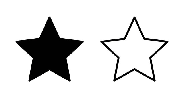Black and white outline star icons side by side