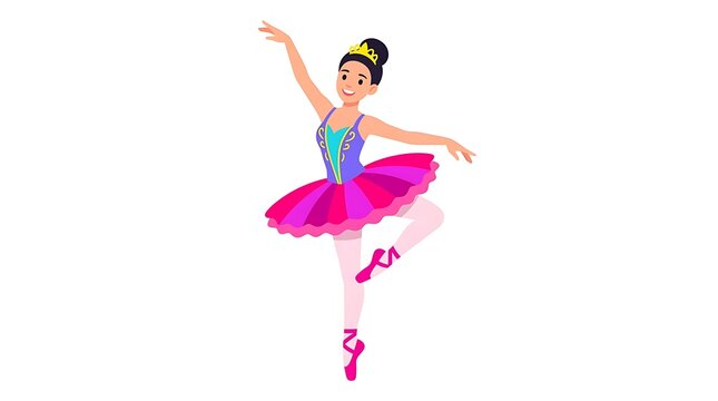 Ballet dancer in graceful pose with colorful tutu