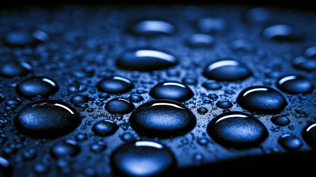 refraction. Macro view of water droplets forming abstract patterns through refraction, with cool blue tones. STEM education sheets, lab safety posters, designed for biotech research communications.