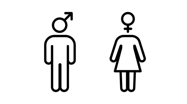 Male and female gender symbols icon