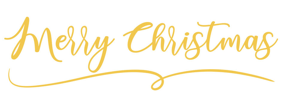 Gold Merry Christmas Script Lettering