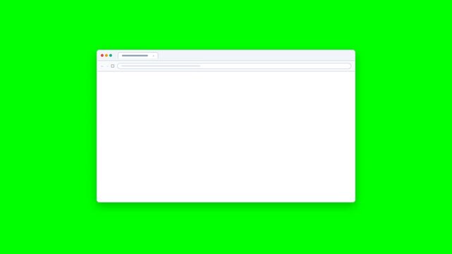 Blank Web Browser Window Animation on Green Screen