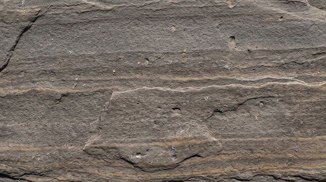 Natural stratified rock surface texture with layered horizontal stone sediment